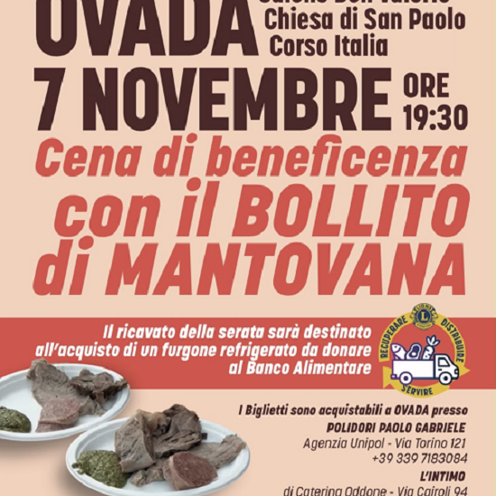  CENA DI BENEFICIENZA CON IL BOLLITO MISTO...
